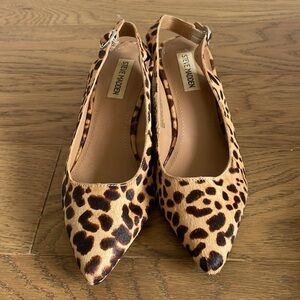 Steve Madden Calf Hair Leopard Sling Backs